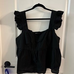 Black Cap Sleeve Top